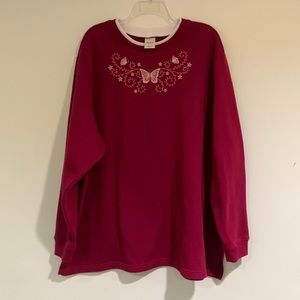 Blair Magenta Long Sleeve Sweatshirt, Women’s Size 3XL